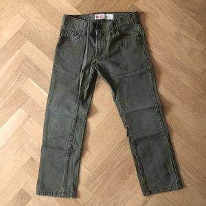 Levi’s boy’s olive green herringbone twill jeans, size 8reg